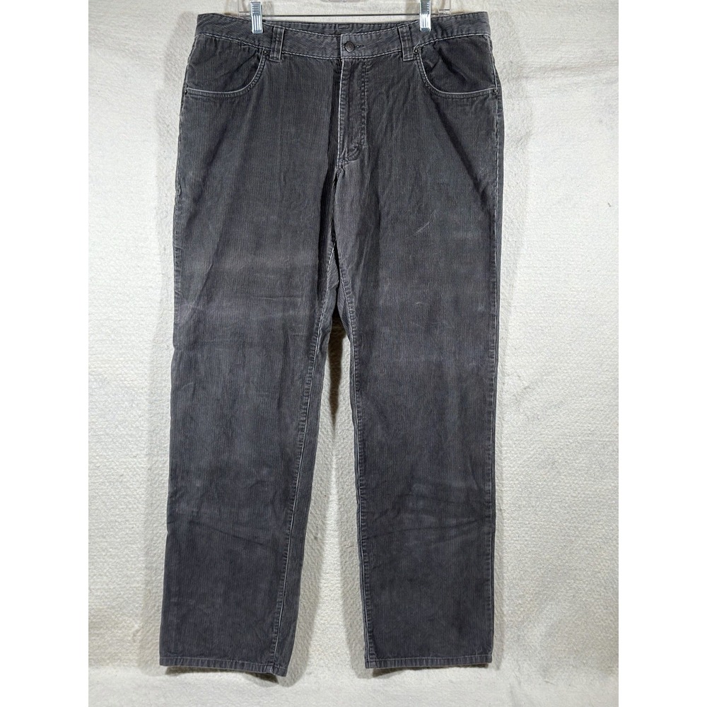 Patagonia Mens 38x33 Gray Organic Cotton Corduroy Straight Leg Pants Iron Clad